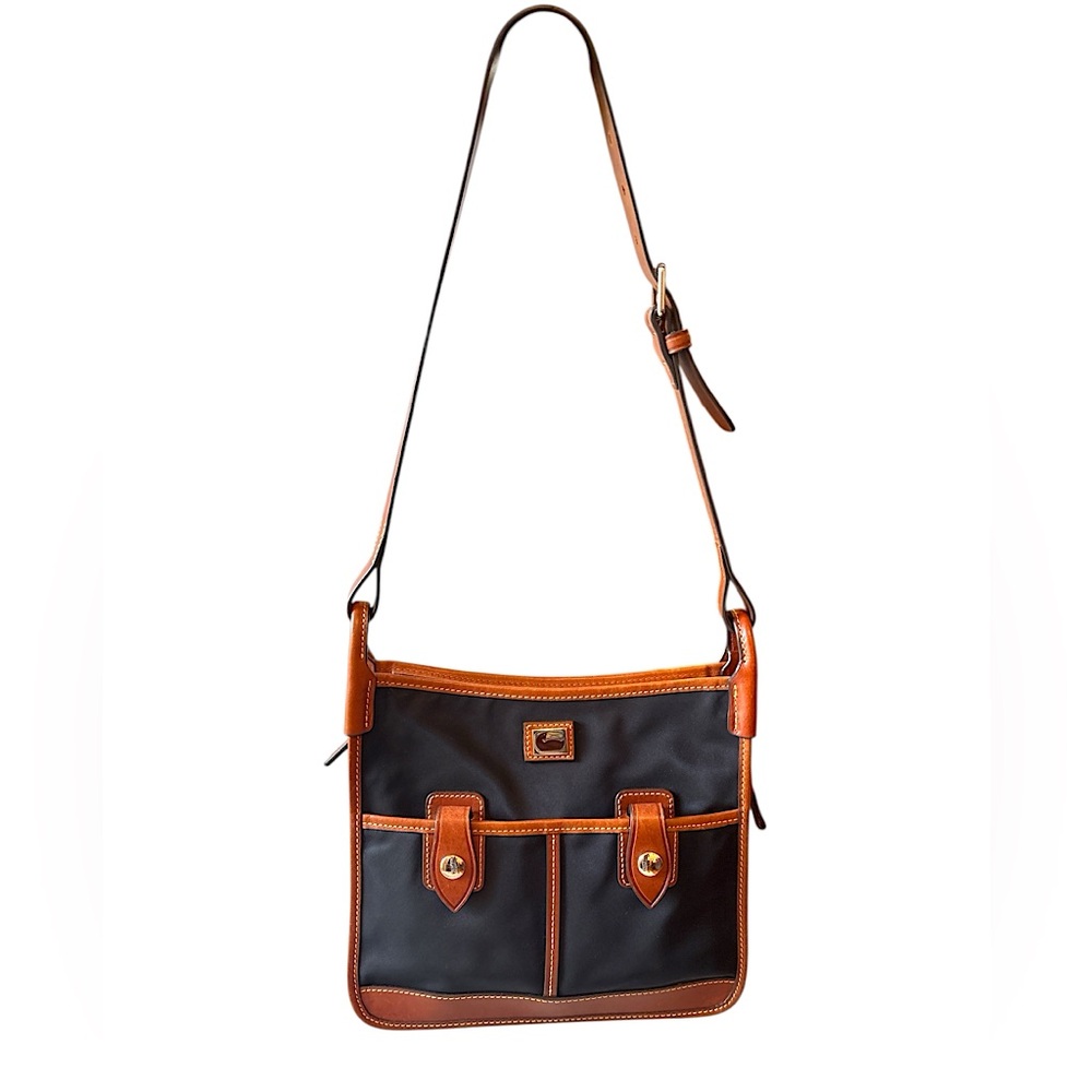 Dooney & Bourke Wayfarer Double Pocket Navy Shoulder bag with Adjustable Strap